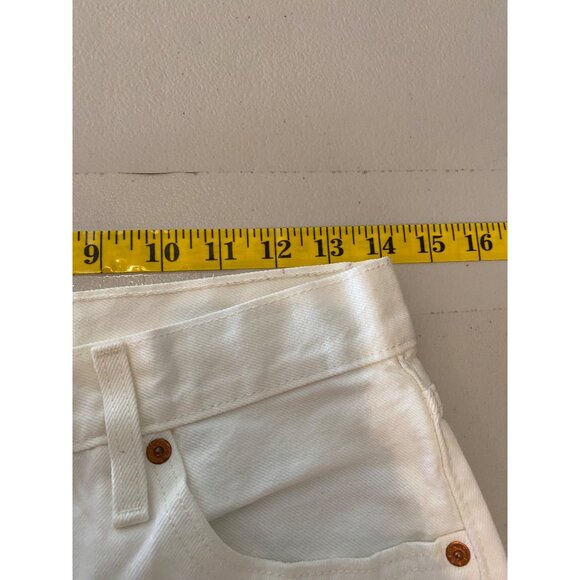 Levis 501 White Distressed Jeans W25 L30 Cotton Denim Straight Leg - Picture 11 of 12
